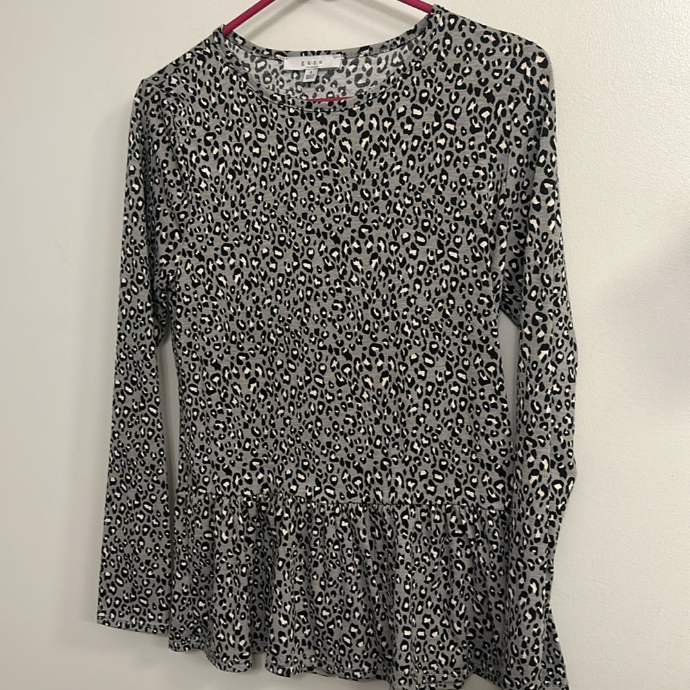 Leopard print long sleeve tee